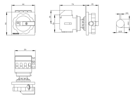 SIEMENS Hauptschalter 16A 3p IP65 Einb 3LD2054-1TP53 Wart/Rep SichSchalt