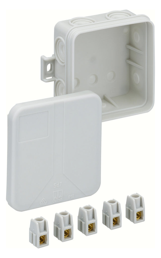 SPELSBERG Abzweigdose Klemme IP55 2,5qmm Sd 7-2,5² 75x75x37mm quadrat Wand/Decke