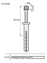 Walraven Schlagdübel mit Gewinde ev M6x40 inkl. vormont. Dübel aus PA grau | 6373640