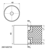 Walraven Schwingungsdämpfer VibraTek SB-FF 2x IG M8 40x40mm 750N | 2801600750
