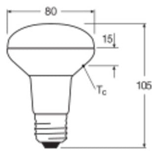 LEDVANCE LED-Reflektorlampe E27 4,9W ws LED R80 60 36° DIM P 4.9W 927 E27 2700K