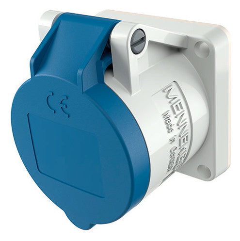MENNEKES CEE-Anbausteckdose 3p 16A 6h 1619 230V/bl IP44 schraubl.Kl ger Kst