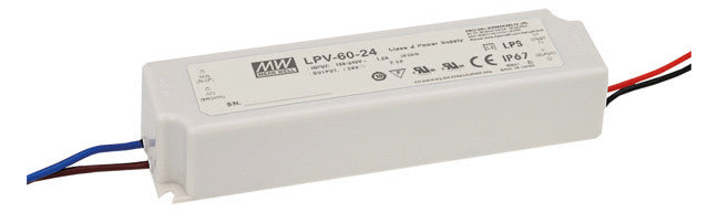 MEANWELL LED-Trafo 60W 2500mA 24V IP67 LPV2460 Kstgeh stat 163x43x32mm