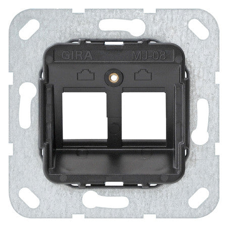 GIRA Zentralplatte Mod-Jack 2f sw Tragring 560800 ohne Beschriftungsfeld
