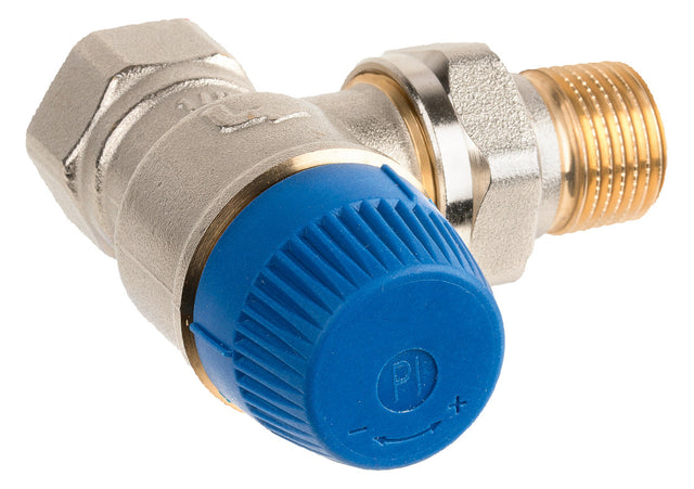 Honeywell Thermostatventil Kombi-TRV Messing vernickelt, Eck, DN10 | V2100EPI10