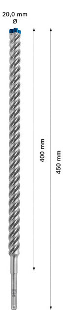 BOSCH-EW Hammerbohrer  20mm SDSplus SDS plus-7X 1pc 400/450mm f.Beton