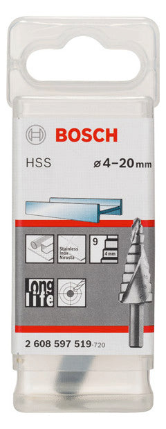 BOSCH-EW Stufenbohrer 9Stuf  4-20mm 2608597519 2Schn