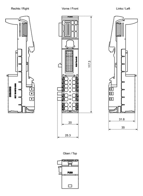 SIEMENS Baugruppenträger UC 1Steckpl 6ES7193-6BP20-0BB0 f.Tragschien FReinb