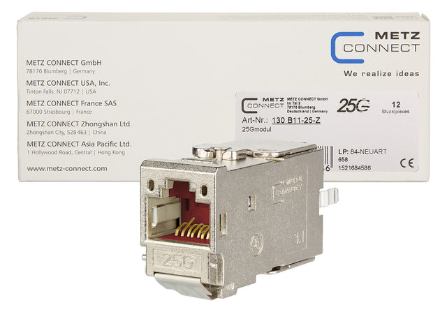 METZ CONNECT Modular-Buchse Cat5 RJ45 fl 130B11-25-Z 22-26AWG Feldkonf Schirm si