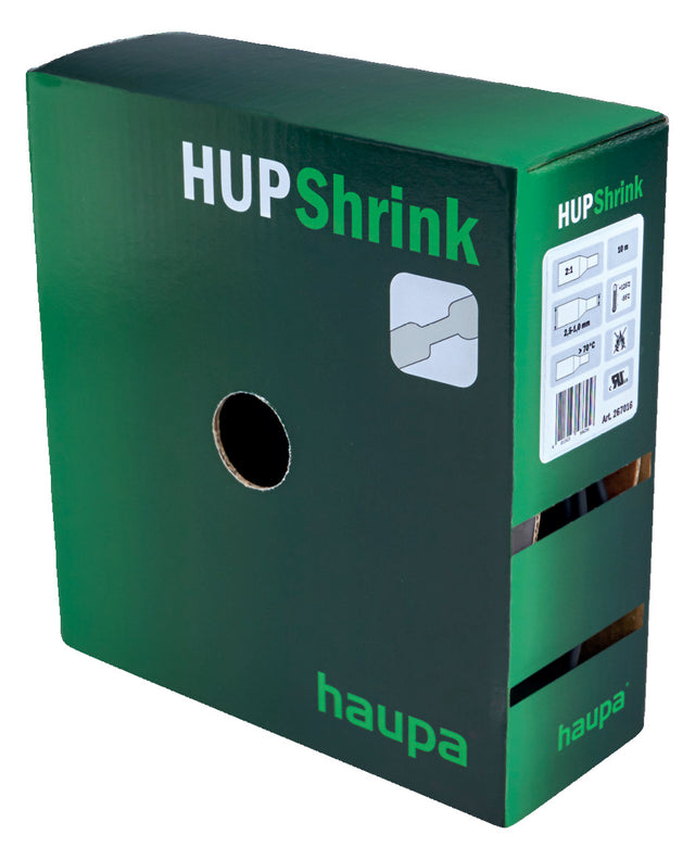 HAUPA Schrumpfschlauch mittelw L5m sw 267094  9/3mm 3:1 m.Kleb -45-110°C PEX