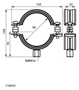 Walraven Rohrschelle Bifix 5000 BUP 90 mm EPDM M8/M10 Fest-/Gleitschelle | 3188090
