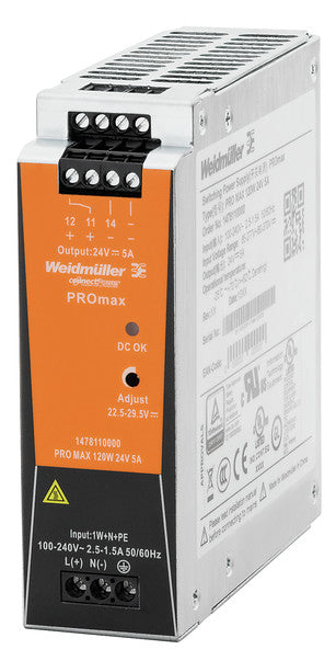 WEIDMÜLLER Wechselstromversorgung UC 5A PRO MAX 120W 24V 5A 22,5-29,5V 120W REG