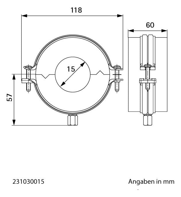Walraven Kälteschelle BISOFIX MW DSD: 30mm - Gewinde: M8/M10 - 15mm | 231030015