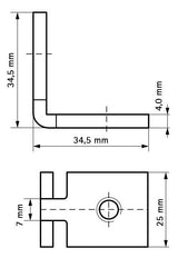 Walraven Schiebemutter rechtwinklig M8 35x35x25 ev - für RapidRail | 6513709