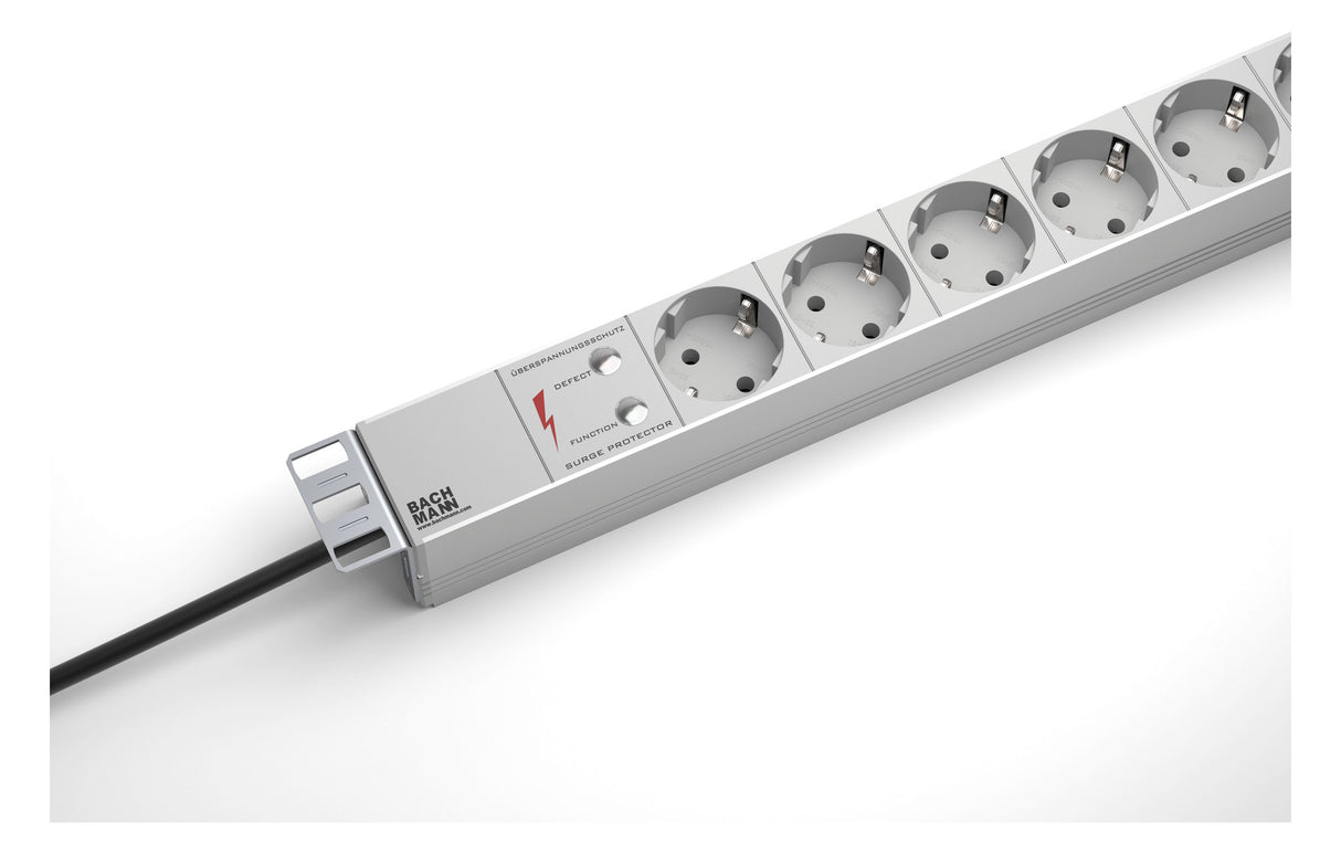 BACHMANN Steckdosenleiste 19 1HE 230V 333.404 Überspannungskategorie: 3 LED