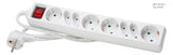 KOPP Steckdosenleiste 8f ws m.Ein/Aus 129502003 1,4m 45° IP20 1,4qmm