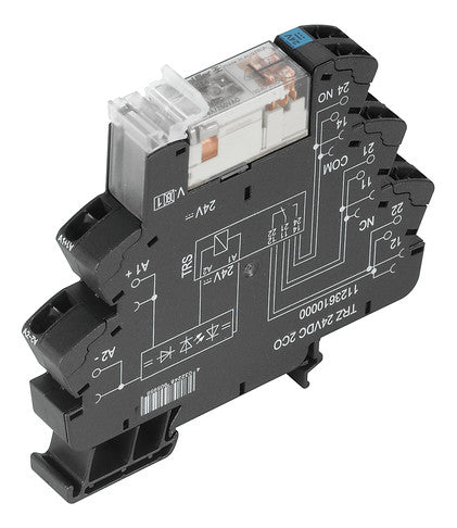 WEIDMÜLLER Schaltrelais 2W IP20 Federzug TRZ 24VDC 2CO 6,4x90x88mm