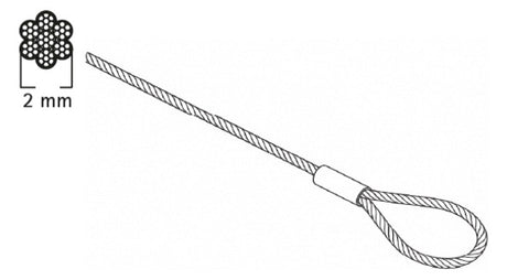 WALRAVEN Drahtseil-Schlaufe DobyGrip ev 2 m x 2 mm - inkl. Schloss