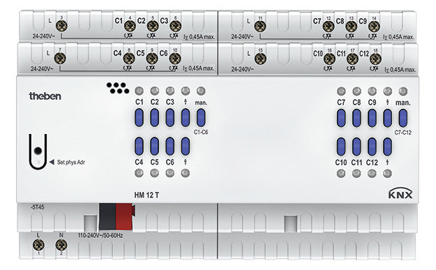 THEBEN Heizungsaktor KNX REG 12Ausg HM 12 T KNX 0,45A 24-250V Handschaltung