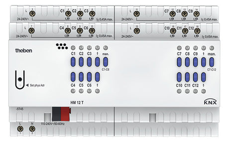 THEBEN Heizungsaktor KNX REG 12Ausg HM 12 T KNX 0,45A 24-250V Handschaltung