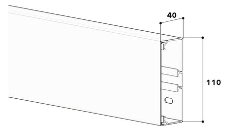 GGK Leitungsführungskanal Kst aws unbeh LFG 40x110 40x110x2000mm RAL9010