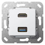 GIRA Einsatz HDMI/USB 2f rws Einsatz 567903 ohne Beschriftungsfeld