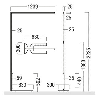 ZUMTOBEL LED-Stehleuchte 69W 4000K Konv LINETIK-S D/I LED8000-840 SC WH SR2 8000