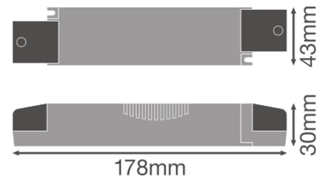 LEDVANCE LED-Trafo 30W 24V IP20 Kstgeh DR-SUP -30/220-240/24 stat 178x43x30mm