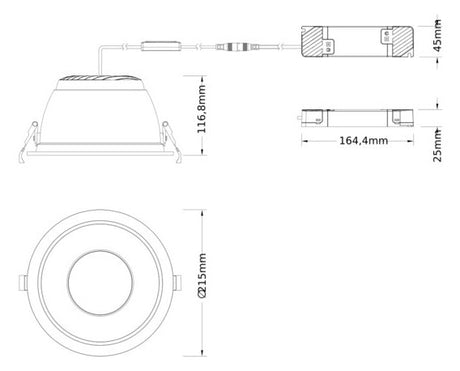 LEDVANCE LED-Einbaustrahler 20-30W EVG DL CMFT DA D200 P 30W MS 940 U19 WT DALI