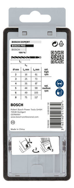 BOSCH-EW Bohrerset 7tlg Bohrer Box 2607019923 7xHolzbohr