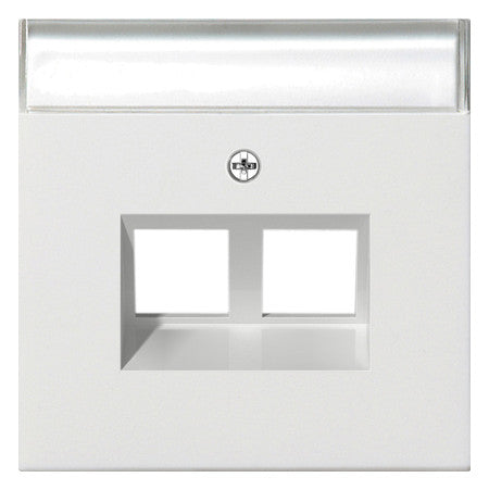 GIRA Zentralplatte Mod-Jack 2f rws System 55 2640112 m.Beschr.Feld