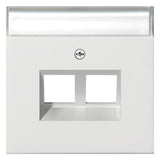 GIRA Zentralplatte Mod-Jack 2f rws System 55 2640112 m.Beschr.Feld