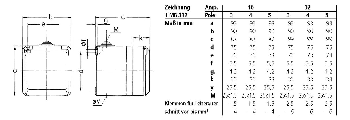 MENNEKES CEE-Steckdose 5p 16A 6h 400V/rt Cepex 4105 IP44 AP Schraubkl Kst