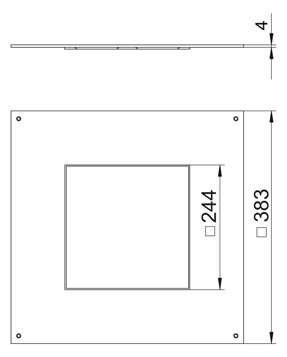 BETTERMANN Montagedeckel ST rechteck 4mm DUG 350-3 9 trocken 383x383mm