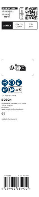 BOSCH-EW Säbelsägeblatt 225mm Edst RBE- 1ER S 1142 KHM Hartmetallausführung