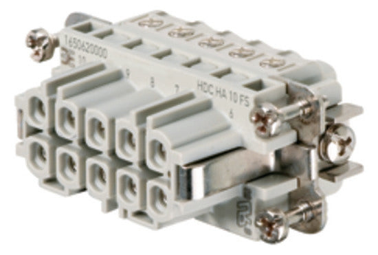 WEIDMÜLLER Kontakteinsatz Buchse 10p 16A HDC HA 10 FS Schraub 250V 0,5-2,5qmm