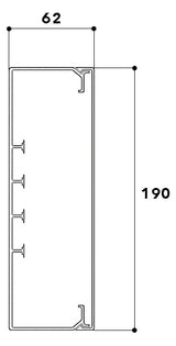 GGK Leitungsführungskanal Kst aws unbeh FB 60x200 62x190x2000mm RAL9010