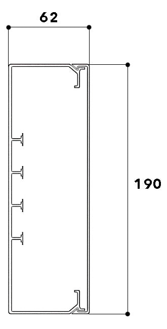 GGK Leitungsführungskanal Kst aws unbeh FB 60x200 62x190x2000mm RAL9010