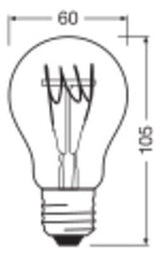 OSRAM LED-Lampe FM E27 A60 4,8W 2700K ws Vintage 1906 Classic A 40 Fil DIM 4 470l
