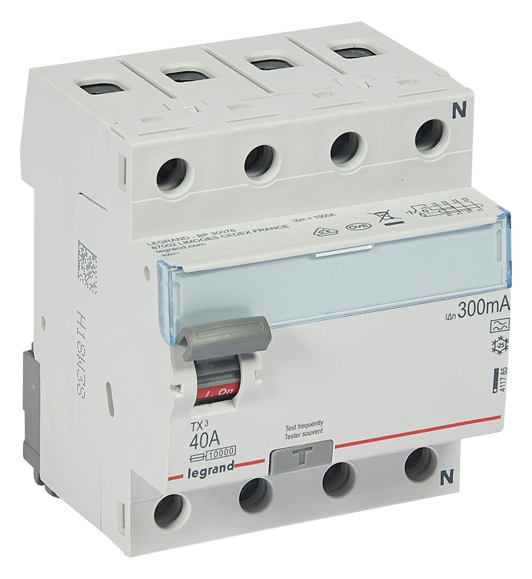 LEGRAND FI-Schutzschalter A 4p 400V 40A TX3 Legrand 411785 0,3A 4TE REG 10kA