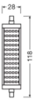 LEDVANCE LED-Röhrenlampe R7s 20W 3000K D LED Line 118 177 300° P 20W 830 Cle ws