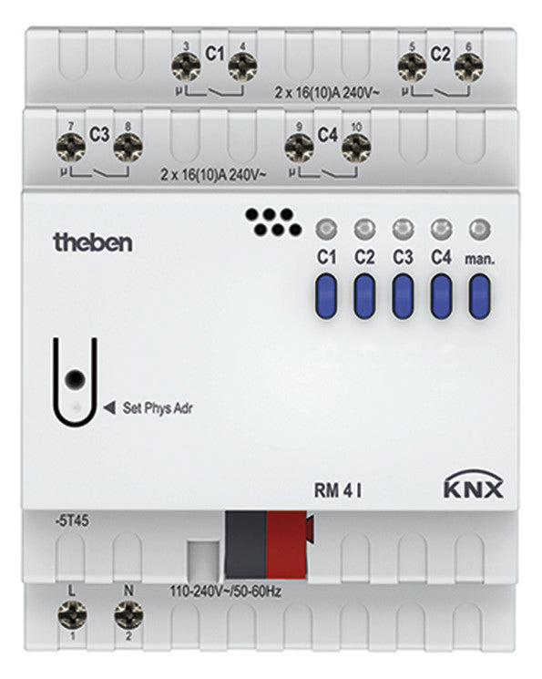THEBEN Schaltaktor KNX C-Last REG 4TE 4f RM 4 I KNX 10A 3680W 110-240V