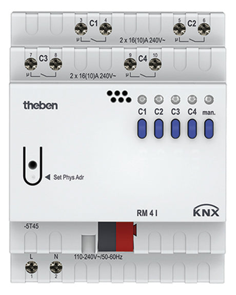 THEBEN Schaltaktor KNX C-Last REG 4TE 4f RM 4 I KNX 10A 3680W 110-240V