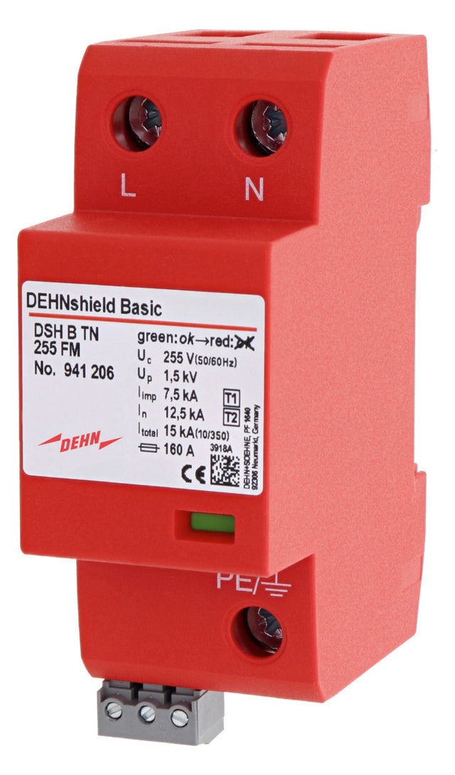 DEHN SE Kombi-Ableiter TS35 2p 230VAC DSH B TN 255 FM Fernsign 2TE TS35