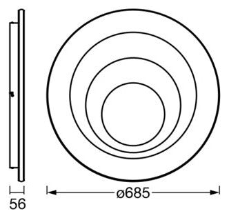 LEDVANCE LED-Anbauleuchte 63W 3000K ws Orbis Spiral Round 685mm 63W White 4000l