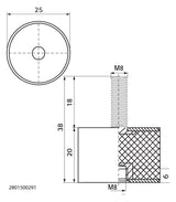 Walraven Schwingungsdämpfer VibraTek SB-MF IG+AG M8 25x38mm 290N | 2801500291