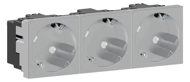 GGK Steckdose 3f alu mt GEB-K m.BS USB M45-3-Steckdose IP20 vert