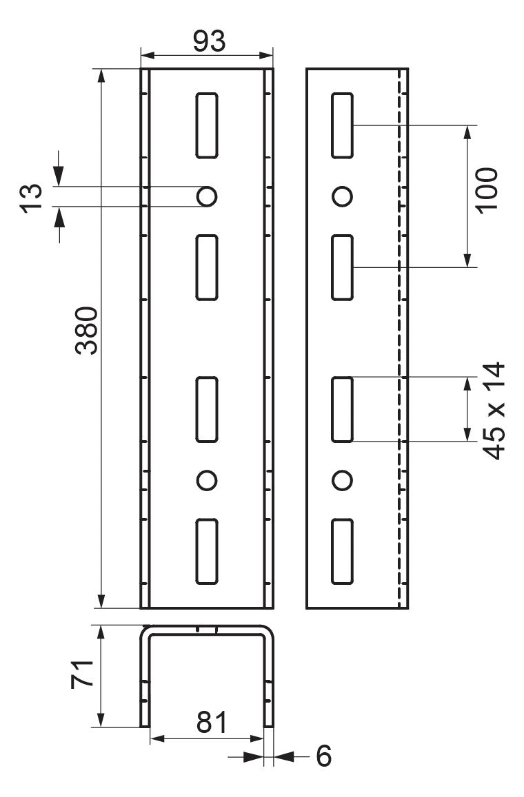 Walraven Verbinder Maxx LC80 längs 380x93x71 fv - f. Maxx-Profile | 6589318