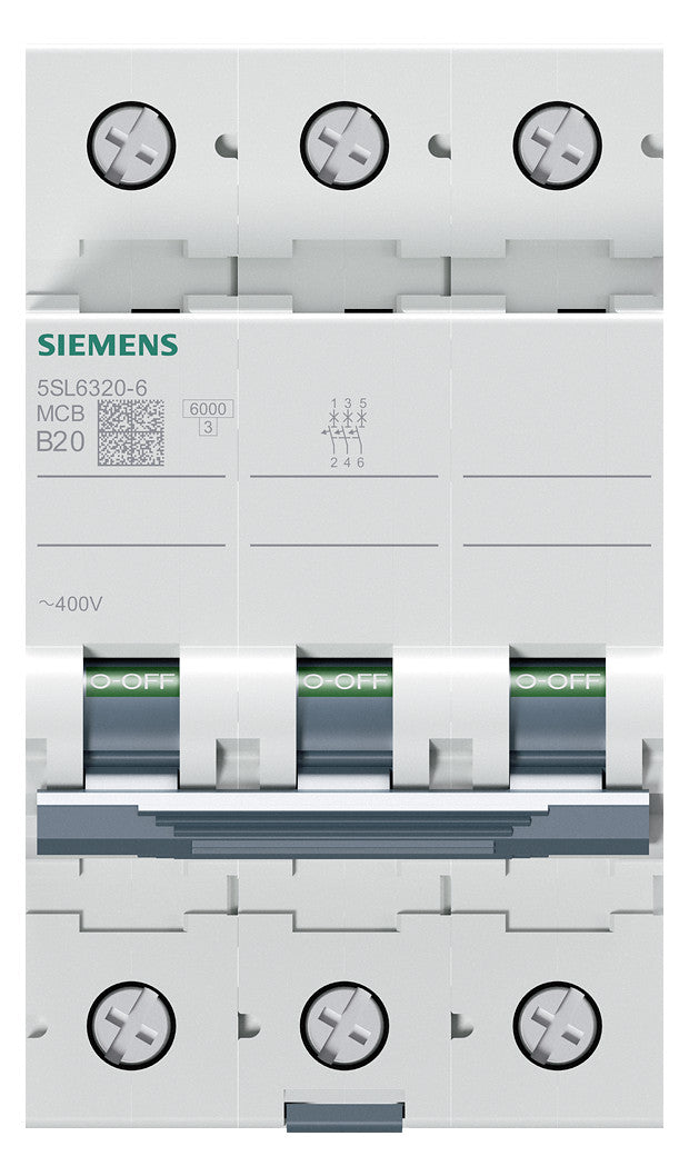 SIEMENS Leitungsschutzschalter UC B 20A 5SL6320-6 3p 400V 3TE 50Hz IP20