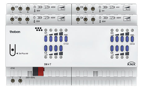 THEBEN Dimmaktor KNX 10-1600W REG 8TE DM 4 T KNX Handbedien uni 4Ausg